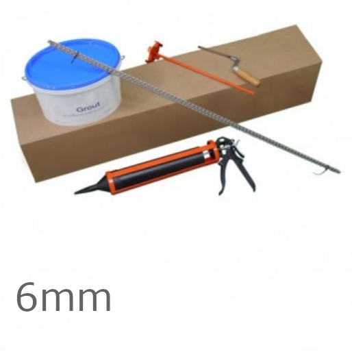 6mm Helical Bar Crack Stitching Kit 1m length 5 bars